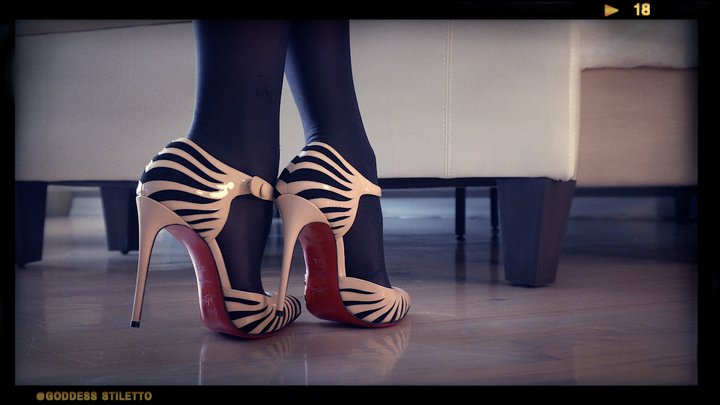Wolford Pantyhose and Louboutin Ankle Tie Heels Elegant Heel Tease Part 2