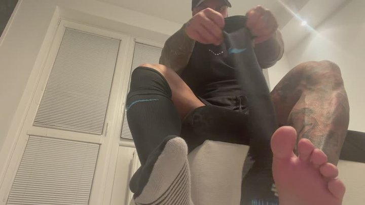 You worship my socked feet then I stand on your chest and spit on you and shove 