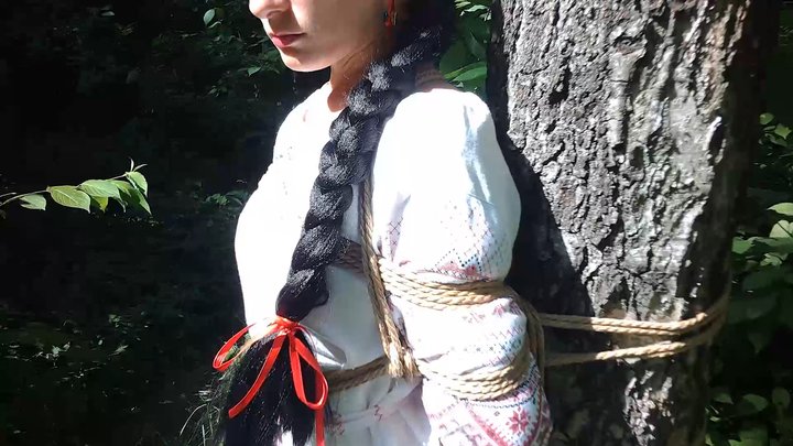 Sofi in the Ethnic dress_Bondage in the forest_POV