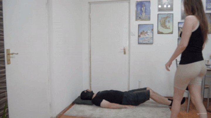 Mistress Cassie Walking On Slave (HD)