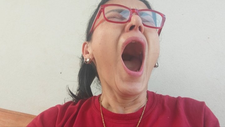 I sit outdoors and start yawning in front of you.