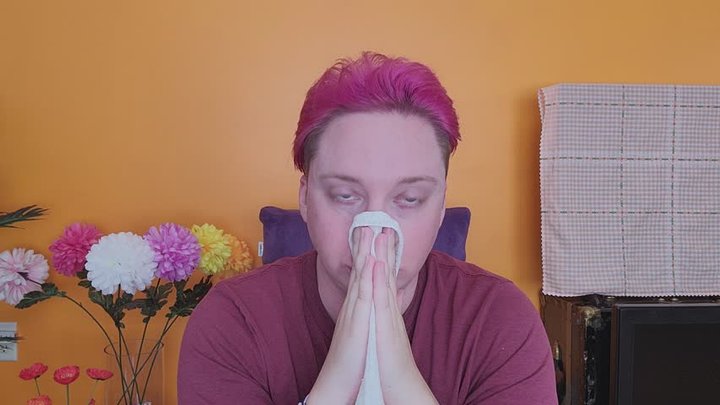 Phoenix Blowing and Honking her Nose with her Hanky
