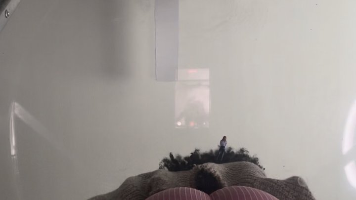 Giantess Ebony Goddess Accidentally Sits on Tiny Roommate & Punishes Her with Fa