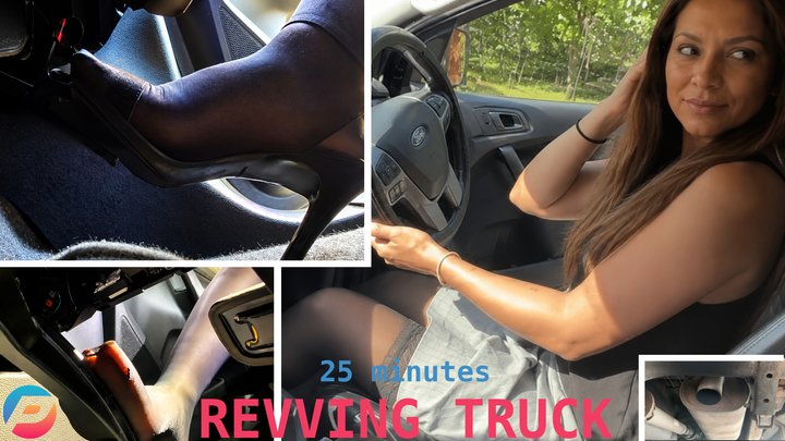 Beauty REVVING and PEDAL PUMPING her Truck and Taking a Nap to Relieve Stress Af