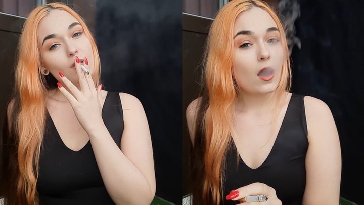 Smoking & long red nails - smokingrapunzel - smoking fetish