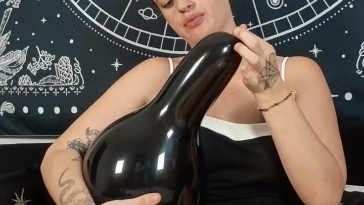 Blow to pop Black Shiny Balloon
