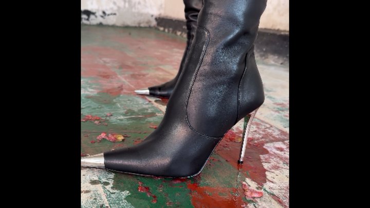 SWEET CRUSHING: Strawberry Destroyed Under Stiletto Heels and Leather Boots by B