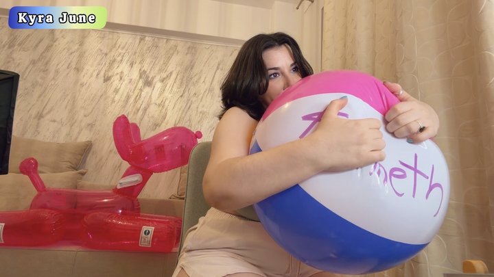 Beach Ball Popping - Inflatable Blow Fetish - Popping Balloons with my Fingernai