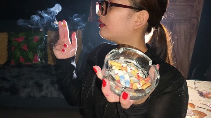 Alisha, Your chain smoking secretary having a smoke break