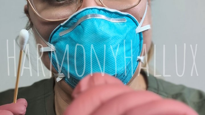 Home Nurse Harmony in an N95 - Swabbing Your Throat
