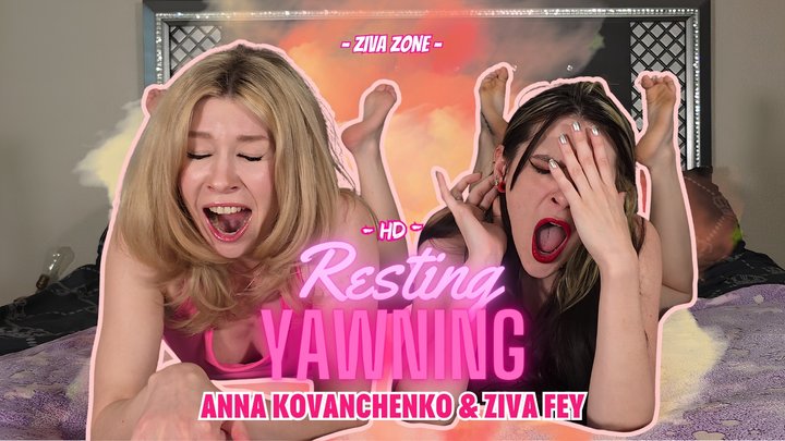 Exhausted Yawning Girls Mouth Wide Open Watery Eyes - Ziva Fey & Anna Kovanchenk