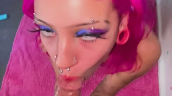 POV Deep-Throating, Sloppy Teen Whore Gags On Huge Cock (Messy Spit Head Drool F