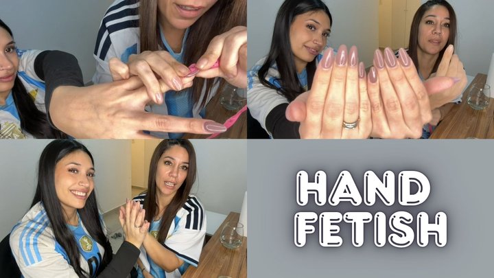 Measuring hand sizes with my bestie