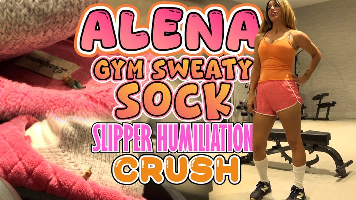 Alena the Giantess Crushes Tiny Man in Stinky Socks & Pink Slippers – Gym Trampl