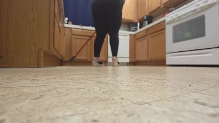 Cleaning in heels