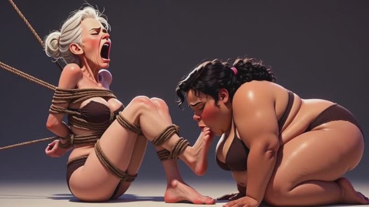 Fat Woman Worshipping Bound Granny Feet