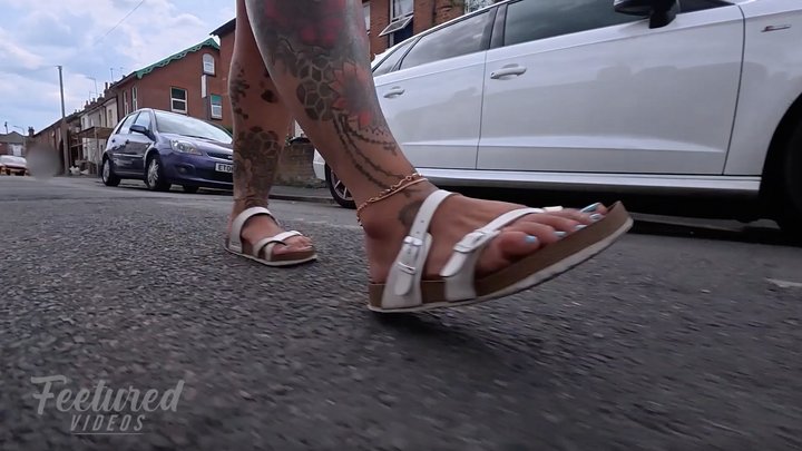 Follow my feet as I walk in the street - 2 part series full video - sandals plus