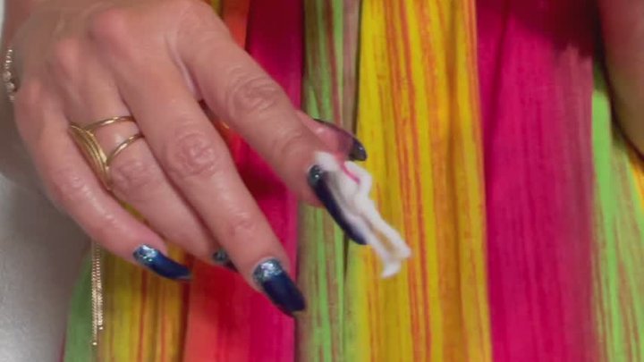 Giant Shiny Royal Blue Nails POV