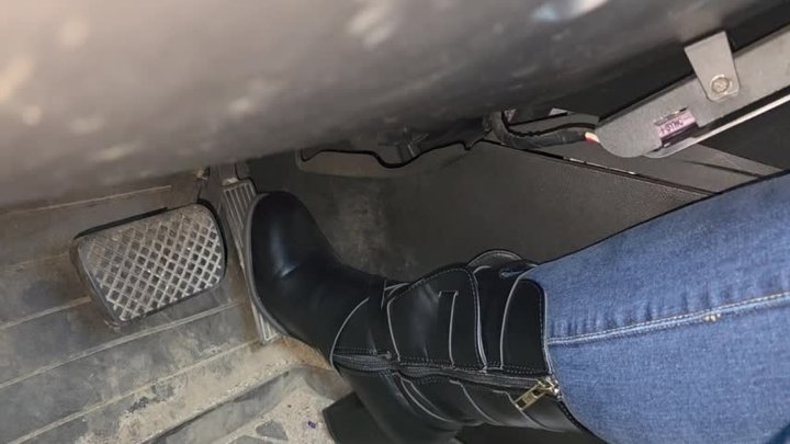 Driving home in heeled boots