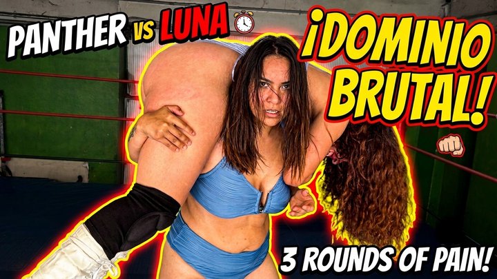 PANTHER VS LUNA - 3 Rounds Pro Bikini Wrestling! Submissions, Strikes & Pummelin