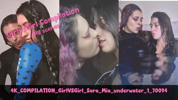 4K COMPILATION girl vs girl underwater Sara + Mia 1 70094