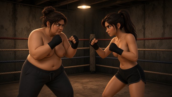 Topless 3d AI female fist fight: BBW Sister's Revenge Beatdown 720p