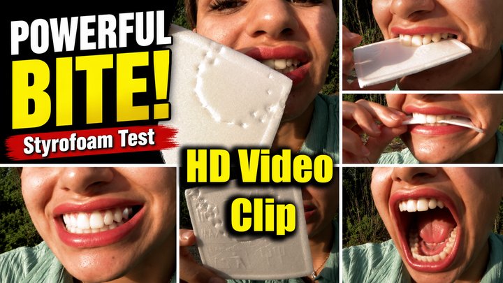 HD Video Clip | Anastasia Shows Her Perfect Teeth & Powerful Bite Marks – Styrof