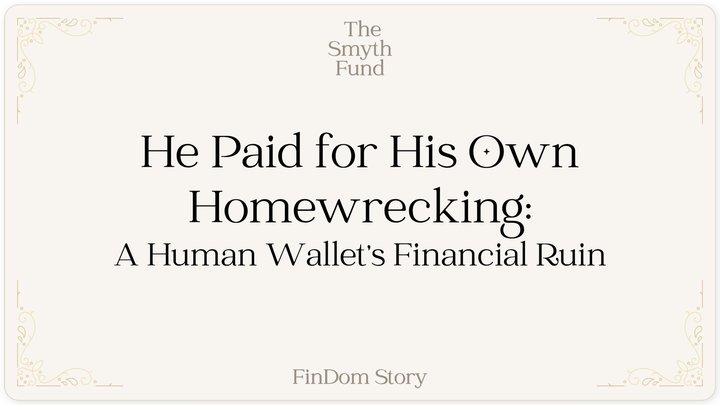 He Paid for His Own Homewrecking: A Human Wallet’s Financial Ruin by Ms Smyth of