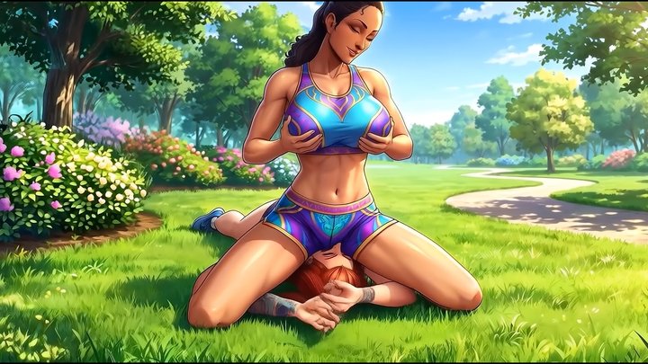 Used For Pleasure by Big Busted Bitch | Face Sitting Wrestling | FHD