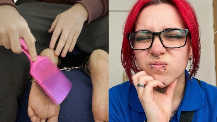 Foot Tickling on “No Ticklish” Argentine Girl - Fingers, Oil and Brush Challenge