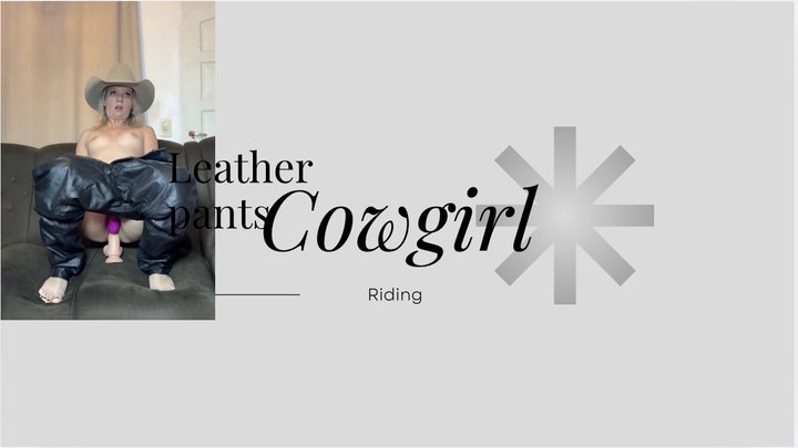 riding in leather cowgirl c