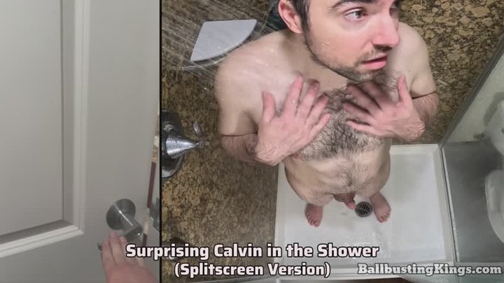 Surprising Calvin in the Shower - Wait Your Turn Calvin
