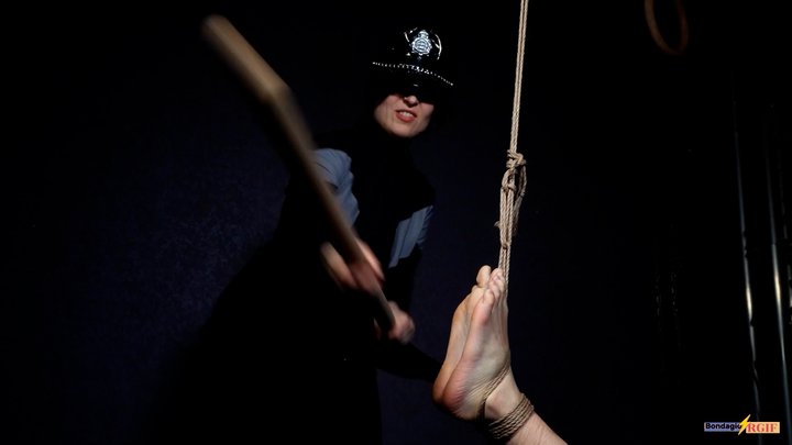 DRAGGED & CUFFED: LIA’S HEAVY BATON FOOT BEATING (FHD)