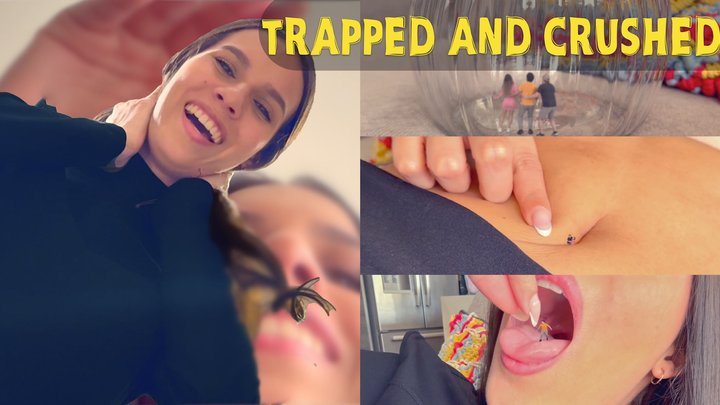 TRAPPED AND CRUSHED 4K - Giantess Andrea stomps high heels and barefoot, eats an
