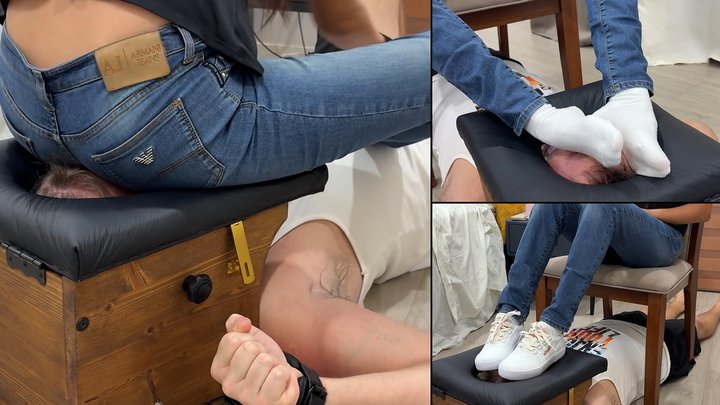 I Locked Him and Used His Face With Mouth Taped | Facesitting, Trampling, Socks 