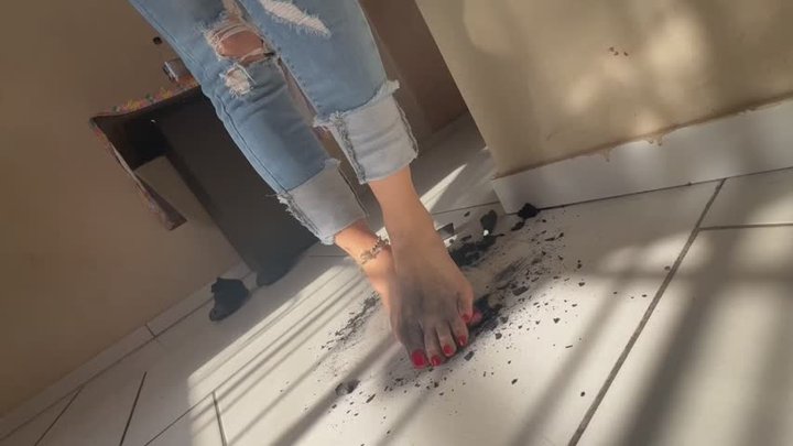 I made my maid lick and clean my feet with her tongue, starring Babe Infernal an