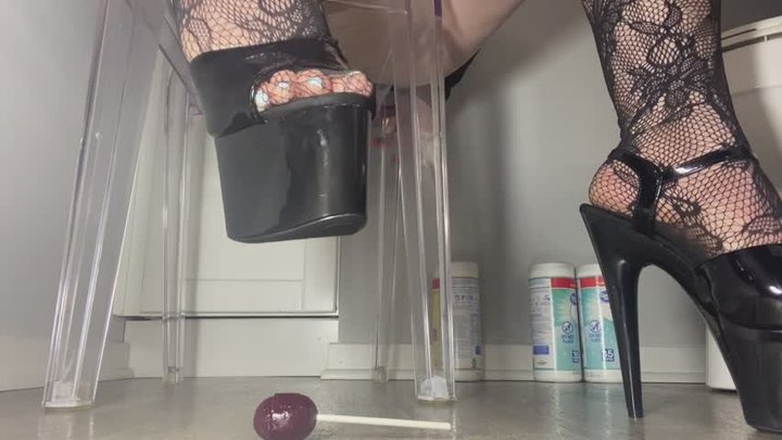 Giantess Crushes Candy In High Platform Heels