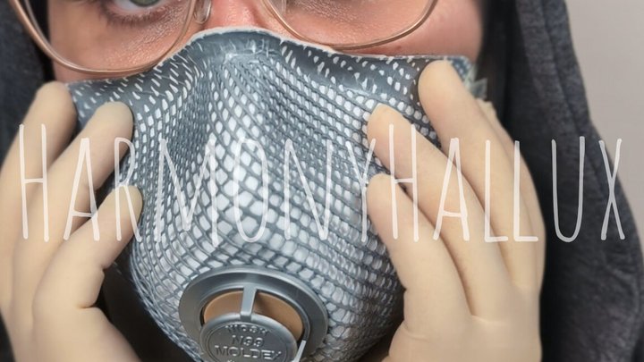 Surgical Glove ASMR and Mask Breathing in Hoodie