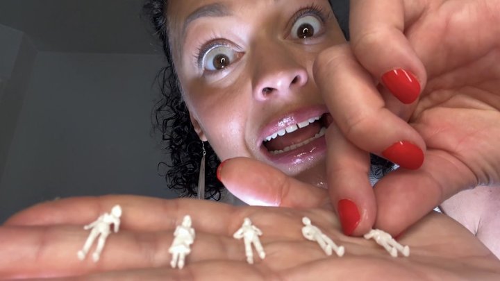 Nancy Giantess Palm Play - Tiny People Hand & Tongue Tease Fantasy (Scale Domina