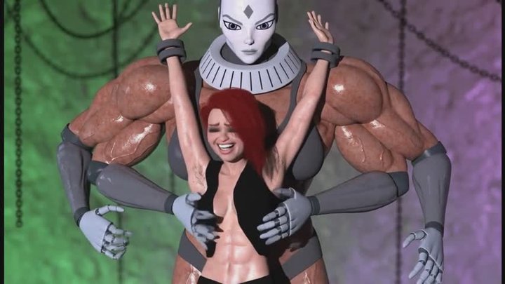 hairy armpit bitch is tickled in the armpits and body by a macho robot in bdsm b