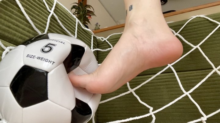 Teasing girlfriend barefoot kicks your soccer ball part two