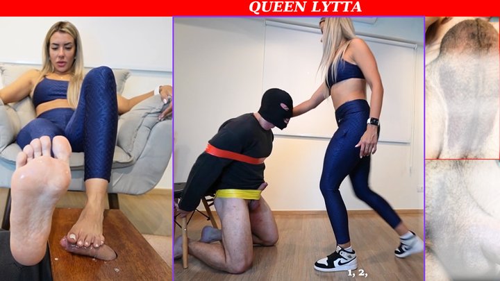 Lytta Destroys Real Human balls using him as a Kicking Bag dummy - Then make him