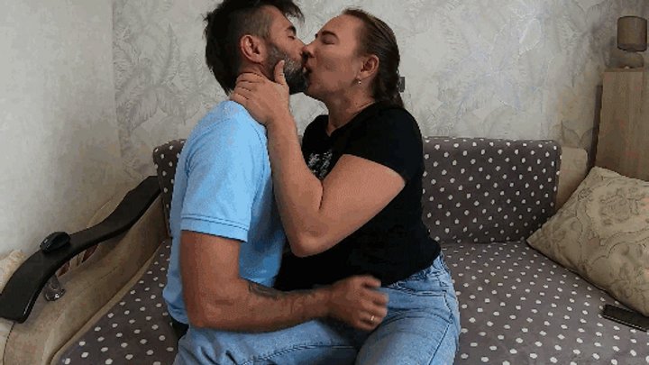 Sensual hot kissing with my boot slave b
