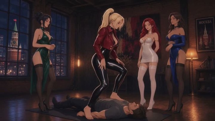Trampling Stories #13B: Platinum Domme Leads the Human Walkway (Animated)