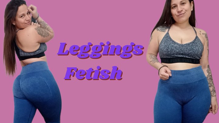 Blue leggings so tight my cameltoe has no escape