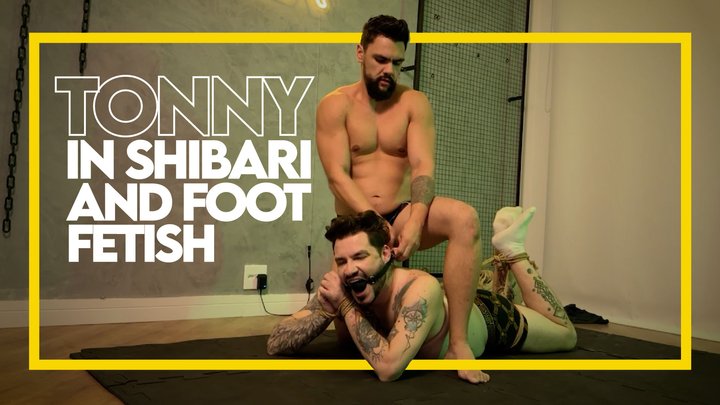 Hex tricks Tonny into shibari than worship his trapped feet (1080p) Rope Bondage