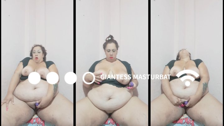 Giant masturbates with clitoral suction device