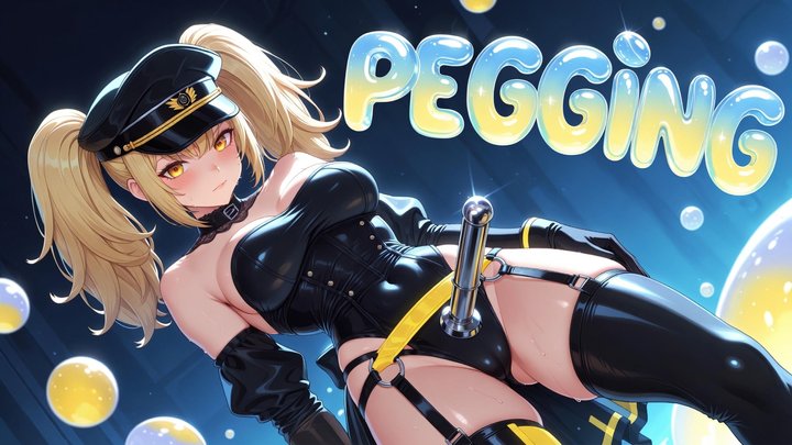 PEGGING - Bent Over Bed Edge, Cool Lube and Thick Strap-On Sinking Deep With Pro