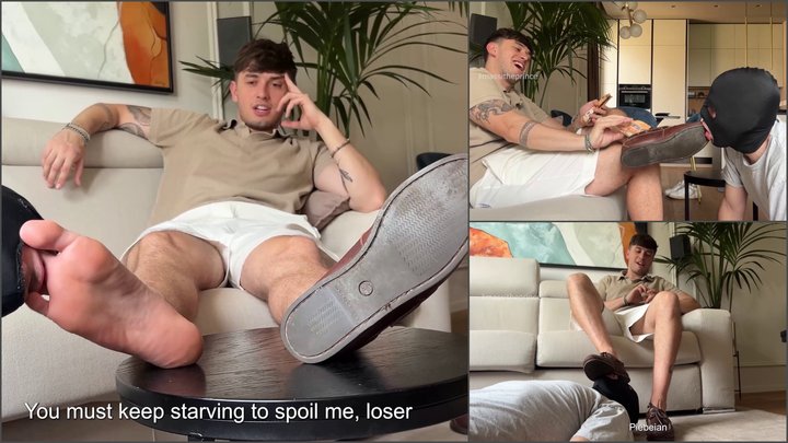 Slave worships the spoiled brat's boat shoes and feet (Feet, Boat Shoes, Findom)