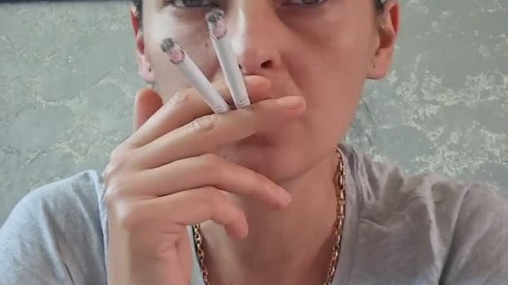 Coughing and smoking double by Anna Sparkle